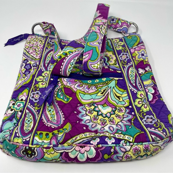 Vera Bradley Purple and Green Paisley Crossbody Bag - Picture 2 of 8